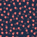 Floral seamless pattern on dark background. Wallpaper texture design.