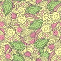 Hand drawn spring seamless pattern