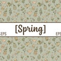 Delicate Spring Pattern with Birds and Easter Eggs Royalty Free Stock Photo