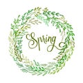 Hand drawn spring wreath. Vector illustration