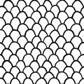 Hand Drawn Squama Seamless Pattern. Vector Illustration Scales or Doodle Texture Surface. Artistic Background for Graphic Design