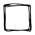 Hand drawn square doodle icon. Hand drawn black sketch. Sign cartoon symbol. Decoration element. Isolated on white background. Royalty Free Stock Photo