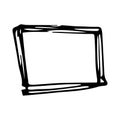 Hand drawn square doodle icon. Hand drawn black sketch. Sign cartoon symbol. Decoration element. Isolated on white background. Royalty Free Stock Photo