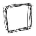 Hand drawn square doodle, sketch scribble element, pencil art design outline stroke glyph