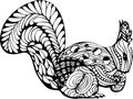 Hand drawn squirrel zentangle style for coloring book,tattoo,t shirt design,logo Royalty Free Stock Photo