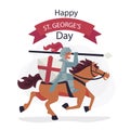 Hand drawn st. georges day illustration Vector illustration.