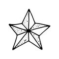 Hand Drawn star doodle. Sketch style icon. Isolated on white background. Zentangle design. Vector illustration. Ornate stars with Royalty Free Stock Photo