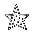 Hand Drawn star doodle. Sketch style icon. Isolated on white background. Zentangle design. Vector illustration. Ornate stars with