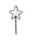 Hand drawn star lollipop isolated on white. Vector illustration in sketch style