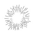 Hand drawn starburst doodle explosion vector illustration isolated on white background. Royalty Free Stock Photo