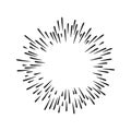 Hand drawn starburst doodle explosion vector illustration isolated on white background. Royalty Free Stock Photo