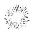 Hand drawn starburst doodle explosion vector illustration isolated on white background. Royalty Free Stock Photo