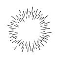 Hand drawn starburst doodle explosion vector illustration isolated on white background. Royalty Free Stock Photo