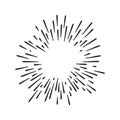 Hand drawn starburst doodle explosion vector illustration isolated on white background. Royalty Free Stock Photo
