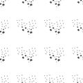 Seamless pattern with black stars on a white background. Starry vector illustration Royalty Free Stock Photo