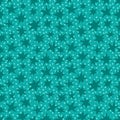 Hand-drawn stars on teal dotted backgorund seamless vector pattern