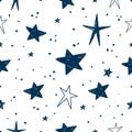 Hand drawn Stars Vector Pattern