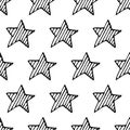 Hand Drawn Stars Vector Seamless Pattern