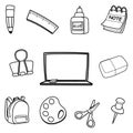 Hand drawn stationery cartoon Royalty Free Stock Photo