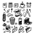 Hand drawn stationery icons