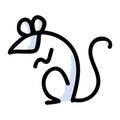 Hand Drawn Stick Figure Simple Rat. Concept Chinese New Year 2020 Zodiac. Simple Icon Motif for Zodiac, Rodent Clipart,Mammal