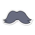 hand drawn sticker cartoon doodle of a mans moustache