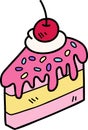 Hand Drawn Strawberry Cheesecake illustration Royalty Free Stock Photo