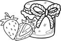 Hand Drawn strawberry jam jar illustration Royalty Free Stock Photo