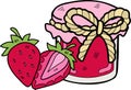 Hand Drawn strawberry jam jar illustration Royalty Free Stock Photo