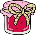 Hand Drawn strawberry jam jar illustration Royalty Free Stock Photo