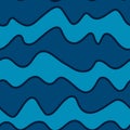 Hand drawn stripes seamless pattern. Abstract horizontal wavy line endless wallpaper Royalty Free Stock Photo