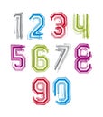 Hand drawn stroked numerals, collection of unusual watercolor nu Royalty Free Stock Photo