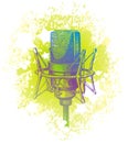 Hand drawn studio condenser microphone Royalty Free Stock Photo