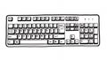 Hand Drawn Style Black and White Keyboard Isolated on White Background, Sketch Design Element, Office Technology Royalty Free Stock Photo