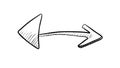 Hand-Drawn Style Double-Headed Horizontal Arrow, vector design Generative AI Royalty Free Stock Photo