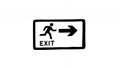 Hand Drawn Style Exit Sign with Running Figure and Arrow Illustration on White Background Isolated Signage Symbol Royalty Free Stock Photo