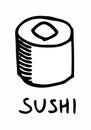 Single sushi illustration Royalty Free Stock Photo