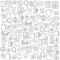 Hand drawn style online shopping doodle elements vector illustration