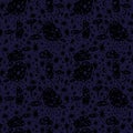 Hand drawn stylish mininal nigth sky seamless pattern.