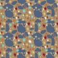 Hand drawn stylish mininal nigth sky seamless pattern.