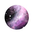 Hand drawn stylized grunge galaxy or night sky with stars. Watercolor space background. Royalty Free Stock Photo