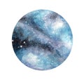Hand drawn stylized grunge galaxy or night sky with stars. Watercolor space background. Royalty Free Stock Photo