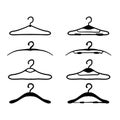 Hand drawn suit hanger icon illustration vector doodle