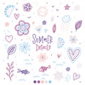 Hand drawn summer elements