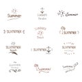 Hand drawn Summer Typography Labels