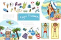 Hand Drawn Summer Vacation Composition Royalty Free Stock Photo