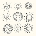 Hand drawn sun Royalty Free Stock Photo