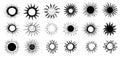 Hand drawn sun illustrations collection Royalty Free Stock Photo