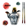 Hand Drawn Sushi Set. Royalty Free Stock Photo