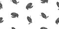 Hand drawn swimming ornate turtle seamless pattern. Vector black ink drawing animal background. Graphic illustration Royalty Free Stock Photo